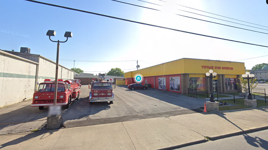 The Vintage Fire Museum in Jeffersonville, IN, in this May 2023 Google Streets image.