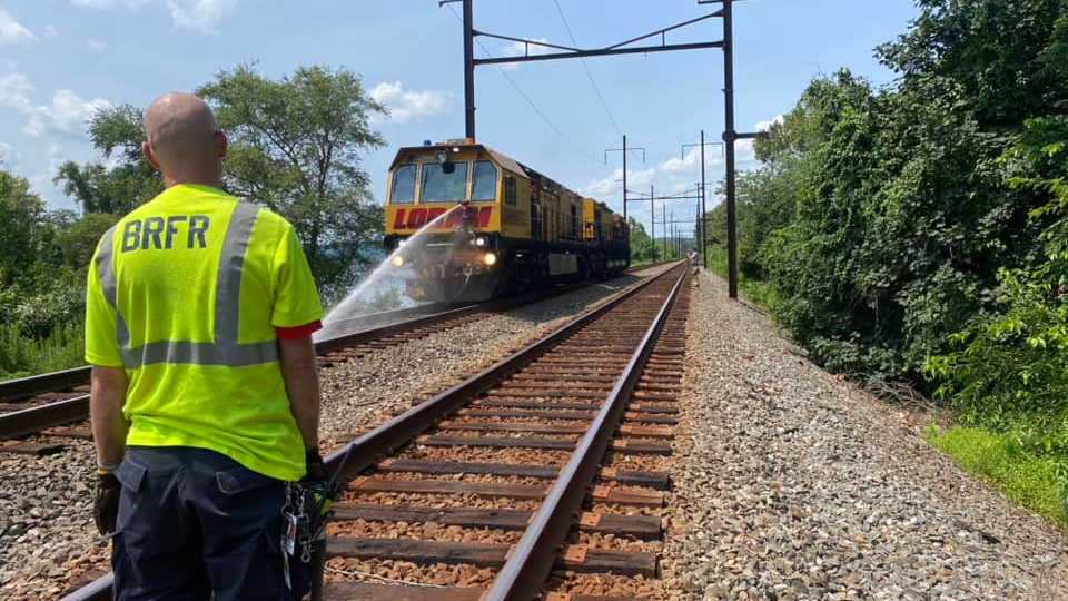 A number of Lancaster County fire departments were called out as work trains sparked a series of brush fires.