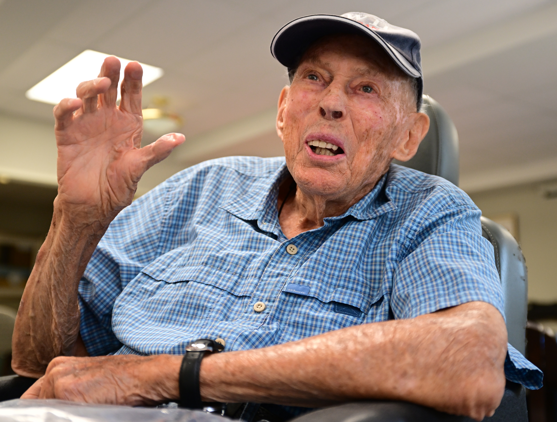 World War II veteran Howard Seitzer reflect on his life while celebrating his 103rd birthday during a party at Oak Meadows Senior Living in Oakdale, MN.