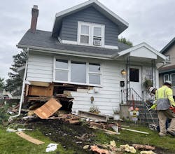 A car crashed into a home on Ridgewood Dr. on Thursday, Aug. 24, 2023. A car crashed into a home on Ridgewood Dr. on Thursday, Aug. 24, 2023.