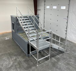 Taylor'd Systems has developed a removable aluminum staircase system with a 90-degree turn, offering firefighters the opportunity to practice stairwell rescues, hose line deployments, and other essential maneuvers. Taylor'd Systems has developed a removable aluminum staircase system with a 90-degree turn, offering firefighters the opportunity to practice stairwell rescues, hose line deployments, and other essential maneuvers.