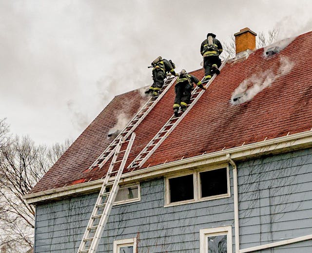 Steep roof ladder top
