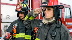 The ReTrak Integrated Visor is an innovative eye protection solution that slides up to stow inside the fire helmet shell when not in use.