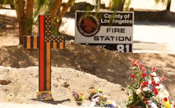 A memorial was placed outside Station 81 after the deadly shooting. A memorial was placed outside Station 81 after the deadly shooting.