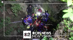 Dramatic video shows firefighters rescuing a man trapped in a mine in Brewster, New York.