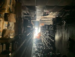 Lateral and vertical spread are concerns in these types of occupancies. Note the tin ceiling that’s installed above the drop-tile ceiling in this store. Lateral and vertical spread are concerns in these types of occupancies. Note the tin ceiling that’s installed above the drop-tile ceiling in this store.