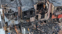 The aftermath of the rowhome fire that claimed the life of Baltimore firefighter Rodney Pitts III, and injured several more firefighters. The aftermath of the rowhome fire that claimed the life of Baltimore firefighter Rodney Pitts III, and injured several more firefighters.