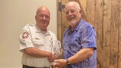 Division Chief of Prevention Jason Turner, Jefferson City Fire Department (l.) nominated Kyle Kittrell for the Bringing Safety Home Award. Division Chief of Prevention Jason Turner, Jefferson City Fire Department (l.) nominated Kyle Kittrell for the Bringing Safety Home Award.