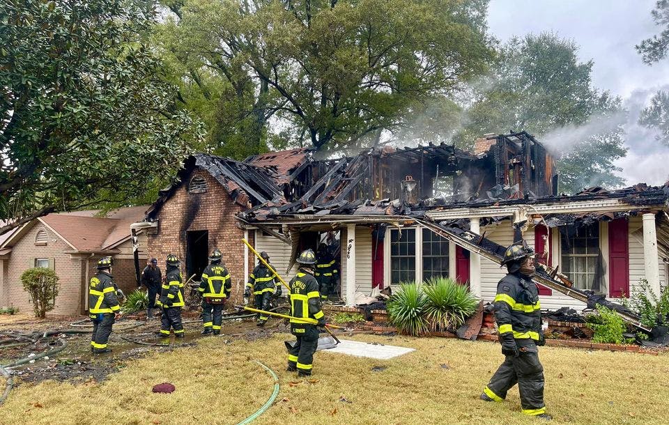 Memphis firefighters rescued two women from a house fire Monday.