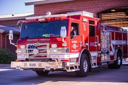 The new Volterra electric pumper will operate out of Gilbert Fire Station No. 2, the town’s busiest fire station. The new Volterra electric pumper will operate out of Gilbert Fire Station No. 2, the town’s busiest fire station.