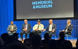 Noah Rauch (r.), senior vice president of Education & Public Programs at the museum moderated a panel discussion with (from l.) former FDNY Chief Marine Engineer Gulmar Parga, U.S. Coast Guard Safety & Security Division Chief John Hillin, NY Waterway Capt. Richard Thornton and Boatlift Director Eddie Rosenstein. Noah Rauch (r.), senior vice president of Education & Public Programs at the museum moderated a panel discussion with (from l.) former FDNY Chief Marine Engineer Gulmar Parga, U.S. Coast Guard Safety & Security Division Chief John Hillin, NY Waterway Capt. Richard Thornton and Boatlift Director Eddie Rosenstein.