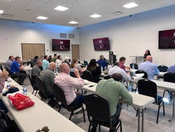 The versatile training room easily transitions from a classroom style to an open space for defensive tactics. The versatile training room easily transitions from a classroom style to an open space for defensive tactics.