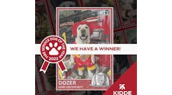 Dozer from the Hamilton Township, NJ, Division of Fire, is the winner of this year&apos;s National Fire Service Dog Photo Contest.