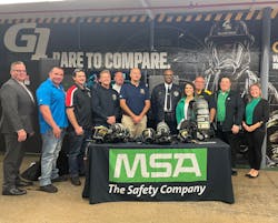 Pittsburgh Bureau of Fire leadership and firefighters joined MSA Safety leadership and employees at the MSA Murrysville plant for a presentation of the Bureau’s new MSA G1 SCBA. The Pittsburgh Bureau of Fire recently selected the MSA G1 SCBA as their department’s self-contained breathing apparatus. The G1 is made at the Murrysville, Pennsylvania, facility located outside of Pittsburgh. Pittsburgh Bureau of Fire leadership and firefighters joined MSA Safety leadership and employees at the MSA Murrysville plant for a presentation of the Bureau’s new MSA G1 SCBA. The Pittsburgh Bureau of Fire recently selected the MSA G1 SCBA as their department’s self-contained breathing apparatus. The G1 is made at the Murrysville, Pennsylvania, facility located outside of Pittsburgh.