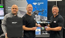 Firehouse Vice President/Publisher Bill MacRae (l.) and Teledyne Director Greg Nagler (c.) present the SIRAS to Joey Dockins, who accepted the award on behalf of winner Jerod Davenport. Firehouse Vice President/Publisher Bill MacRae (l.) and Teledyne Director Greg Nagler (c.) present the SIRAS to Joey Dockins, who accepted the award on behalf of winner Jerod Davenport.