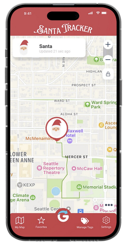 Showcase Santa&rsquo;s real-time location to your community as he parades through the street with your fire department.