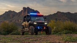 The Polaris GENERAL XP 1000 is now response ready with the all-new extreme off-road Emergency Light Kit with Infrared (IR) and Blackout. The Polaris GENERAL XP 1000 is now response ready with the all-new extreme off-road Emergency Light Kit with Infrared (IR) and Blackout.