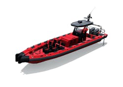 A 12-meter GRP rigid-hulled inflatable boat (RHIB) was selected for a pivotal role in Saudi Arabia’s NEOM mega project. A 12-meter GRP rigid-hulled inflatable boat (RHIB) was selected for a pivotal role in Saudi Arabia’s NEOM mega project.