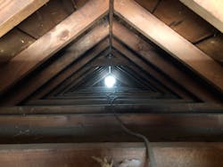 A collar tie void might be above a half-story that includes knee walls. A collar tie void might be above a half-story that includes knee walls.