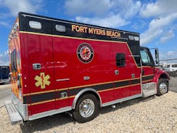 The Fort Myers Beach, FL, Fire Control District took delivery of a Road Rescue Ultramedic medium-duty ambulance that’s mounted on a Freightliner M2 chassis. The Fort Myers Beach, FL, Fire Control District took delivery of a Road Rescue Ultramedic medium-duty ambulance that’s mounted on a Freightliner M2 chassis.