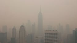 Buildings in New York City are shrouded in smoke from Canadian wildfires on June 7, 2023. Buildings in New York City are shrouded in smoke from Canadian wildfires on June 7, 2023.