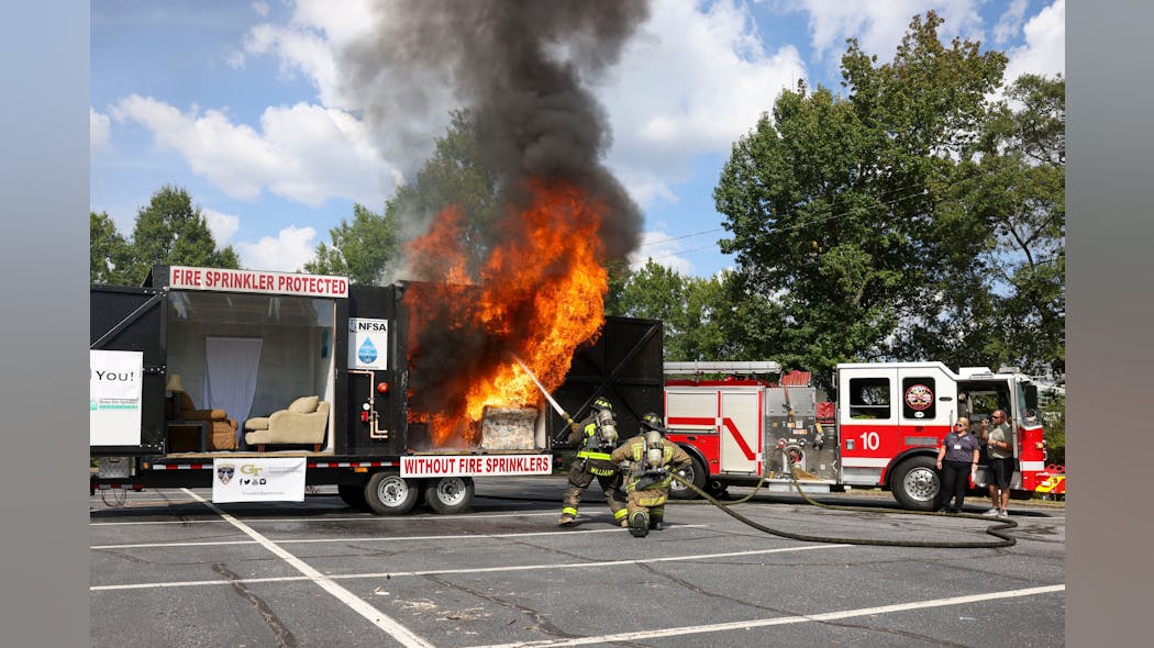 Atlanta firefighters participated in a demonstration recently.