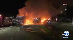 Ambulance explodes in flames after Ventura crash