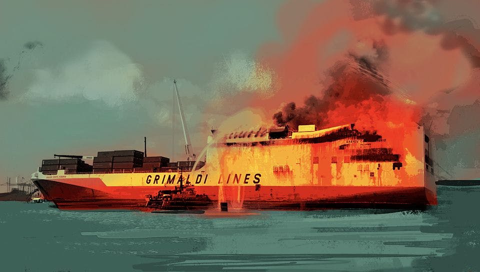 Two Newark firefighters anwered their final alarm on this ship in July.