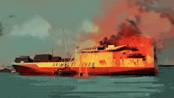 Two Newark firefighters anwered their final alarm on this ship in July. Two Newark firefighters anwered their final alarm on this ship in July.