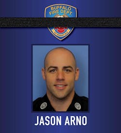 Buffalo Firefighter Jason Arno was killed in a building fire March 1. Buffalo Firefighter Jason Arno was killed in a building fire March 1.