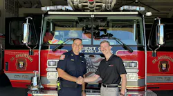 EaseAlert's Blake Richardson and St. Augustine Fire Department Chief Carlos Aviles