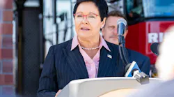 In this file photo, U.S. Fire Administrator Dr. Lori Moore-Merrell talks about the dangers of wildfires during a press conference in April 2023 in California.