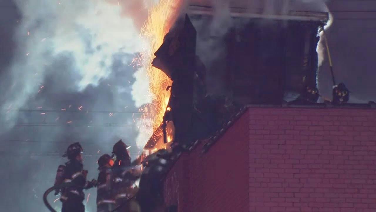 Fire burns inside building of former New Jersey meat market