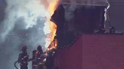 Fire burns inside building of former New Jersey meat market