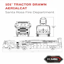 Santa Rosa Fire Department will receive two KME 101-foot tractor-drawn AerialCat aerial ladders.