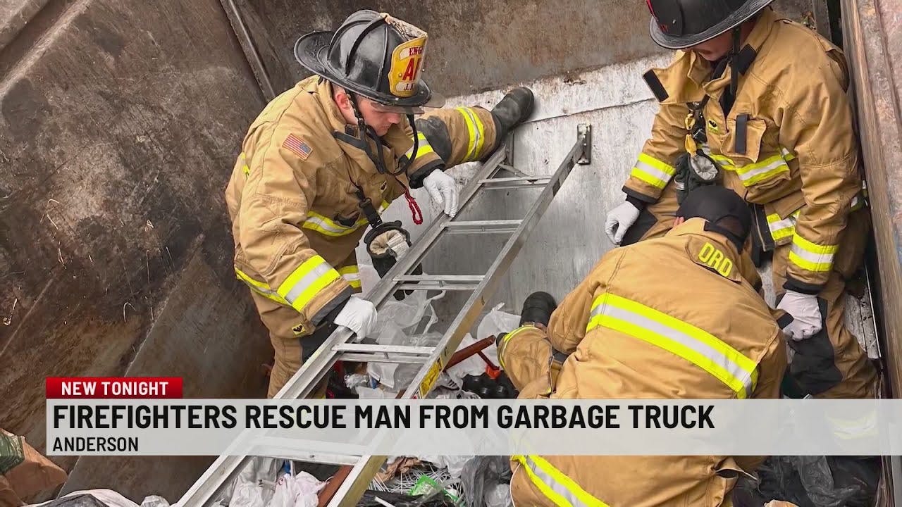 Anderson firefighters rescue person trapped in waste truck