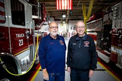 Upper Allen Township Fire Police Capt. Dave Shafer, left, received a kidney from Monaghan Township Volunteer Fire Company firefighter Steve Cosey last year.