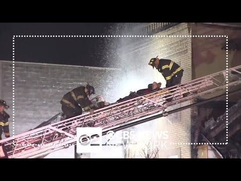 8 firefighters injured battling building blaze in West New York, N