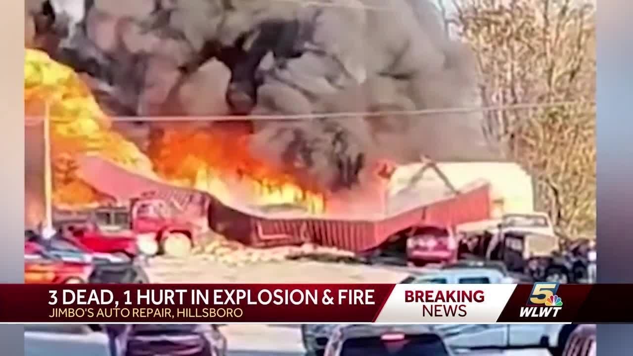 Fire chief: 3 dead, 1 injured after explosion leads to massive fire at Hillsboro auto repair shop