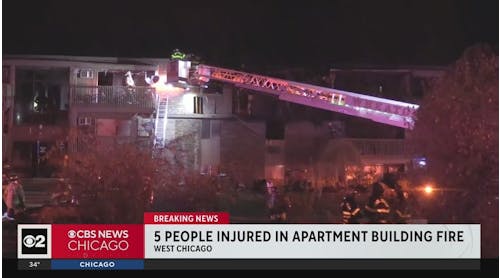 6 injured, including firefighter, after large apartment building fire in West Chicago