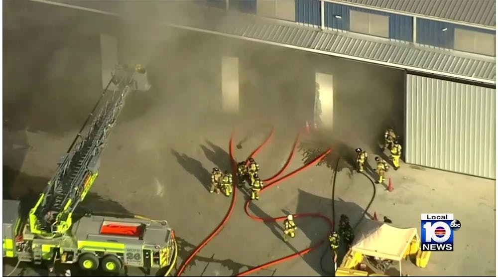 Miami-Dade firefighters battle blaze at waste facility