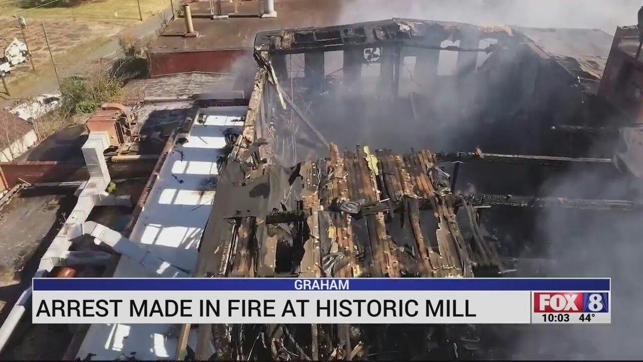 Man, 3 teenagers arrested after fires at historic Graham mill, Green Level home