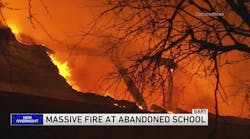 Massive fire at Abandoned Gary school