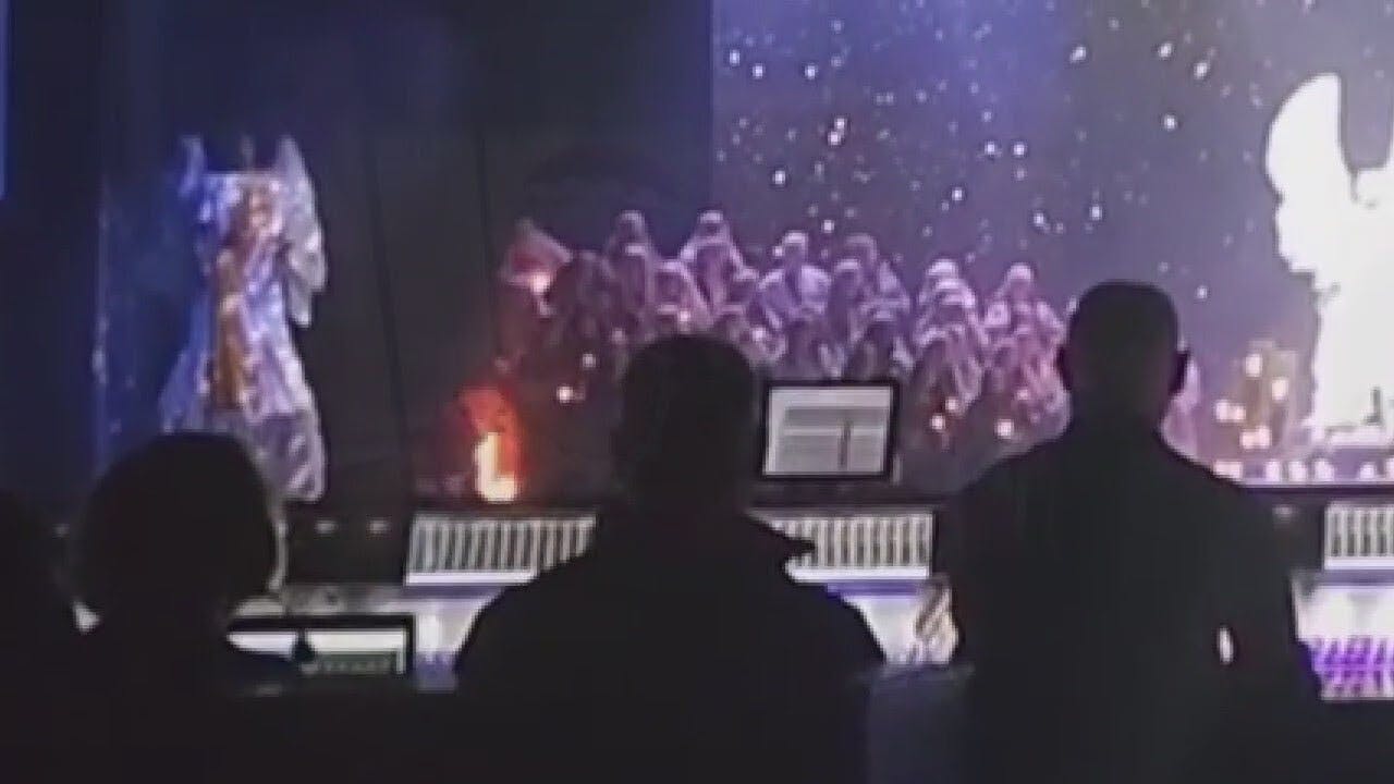 Christmas performer goes up in flames at Christmas concert from freak accident