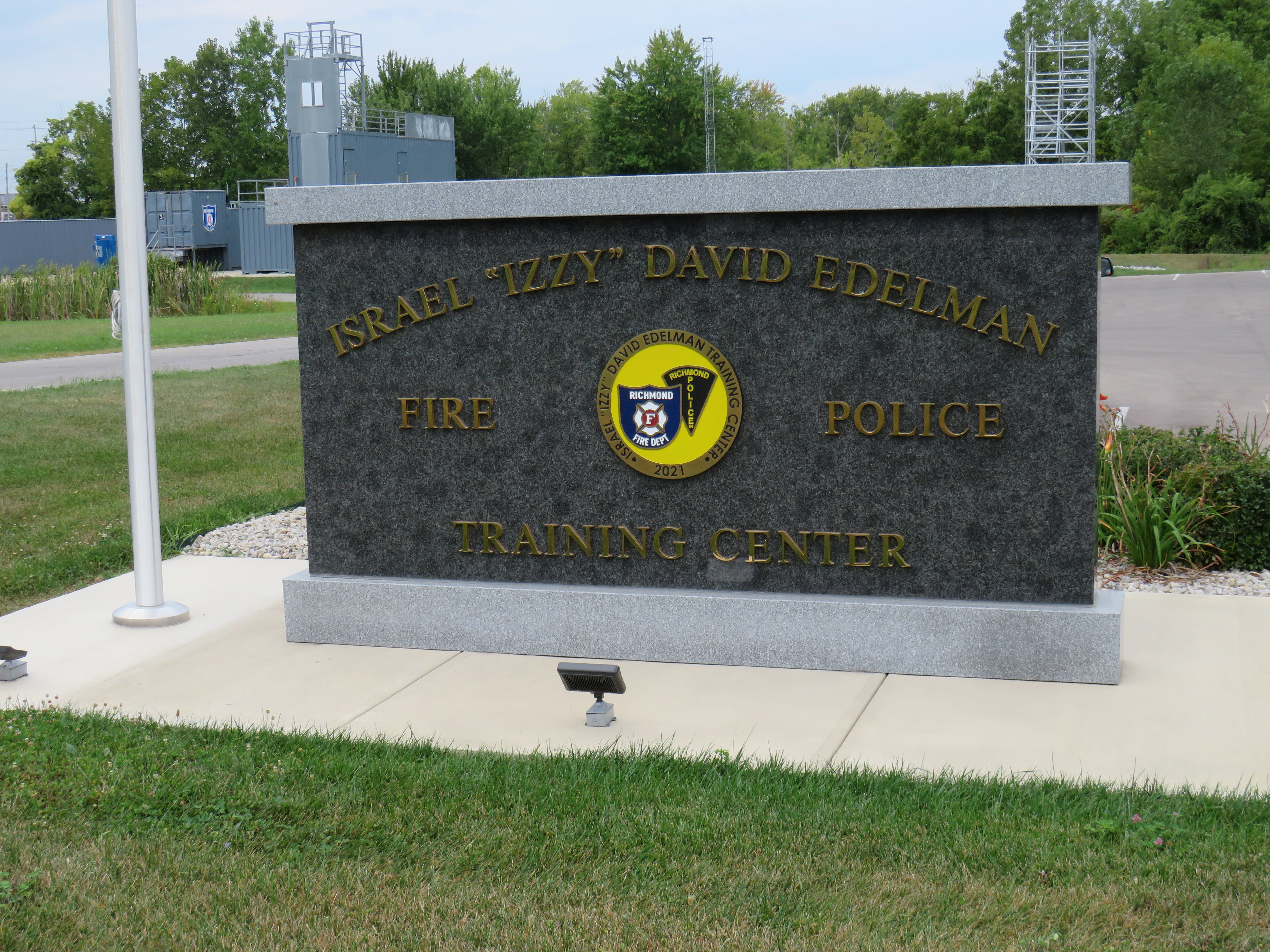 Entrance to the Israel &ldquo;Izzy&rdquo; David Edelman Fire Police Training Center.