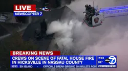 1 dead in Hicksville, NY house fire, firefighters battle intense flames and windy conditions