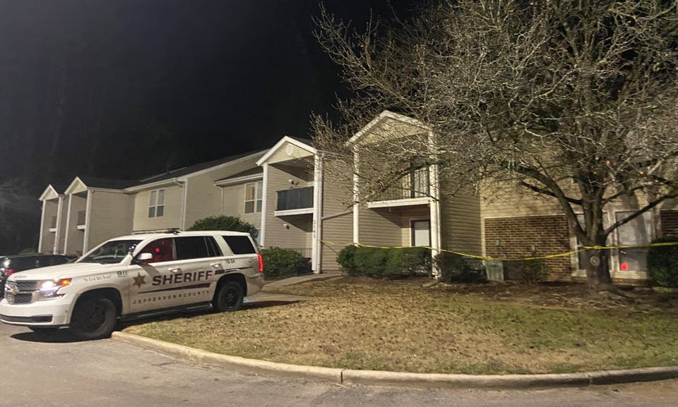 Police say an off-duty deputy was killed and a Birmingham firefighter was injured in an exchange of gunfire Dec. 20, 2023, at a south Jefferson County apartment complex.