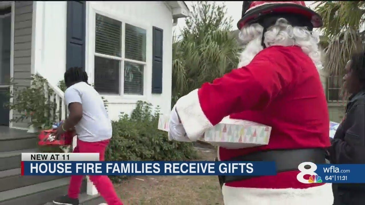 St. Petersburg Firefighters Delivery Christmas Cheer