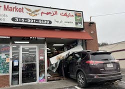 Syracuse firefighters were first called out when a RAV4 struck a building on Erie Boulevard East.