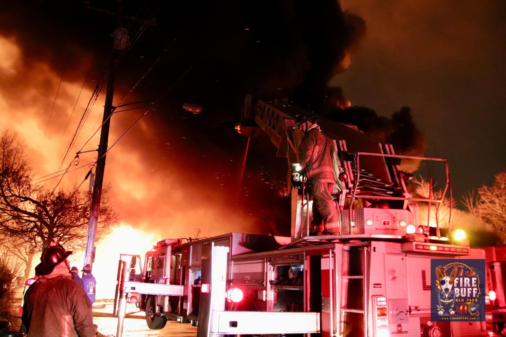 Buffalo firefighters battle a warehouse fire early Christmas Eve morning on the city's east side.